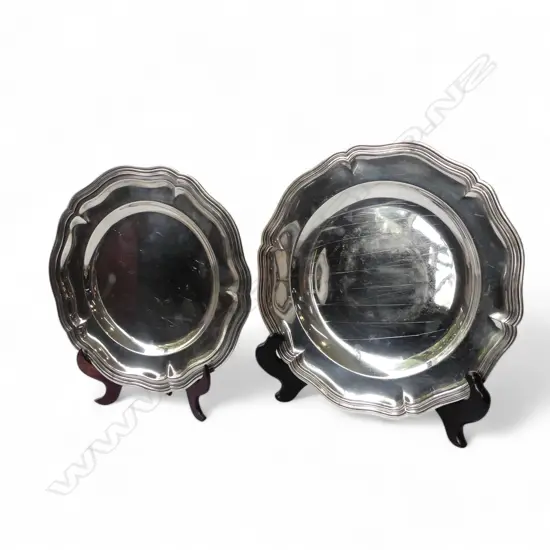 ANTIQUE TWO FRENCH TRAYS SILVER PLATED, L.345MM, D.255-300MM