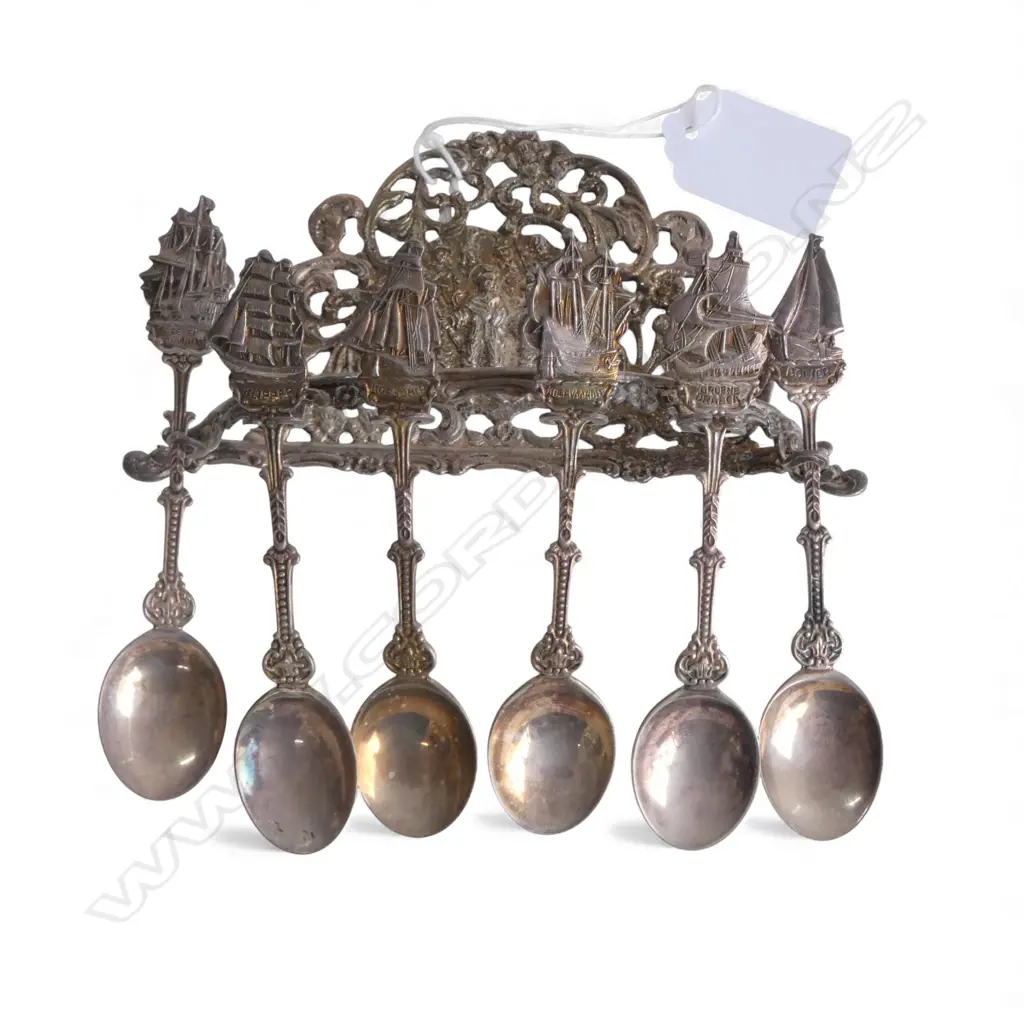 DUTCH SILVER 6 BOAT SPOON RACK 147GRMS Image 1++