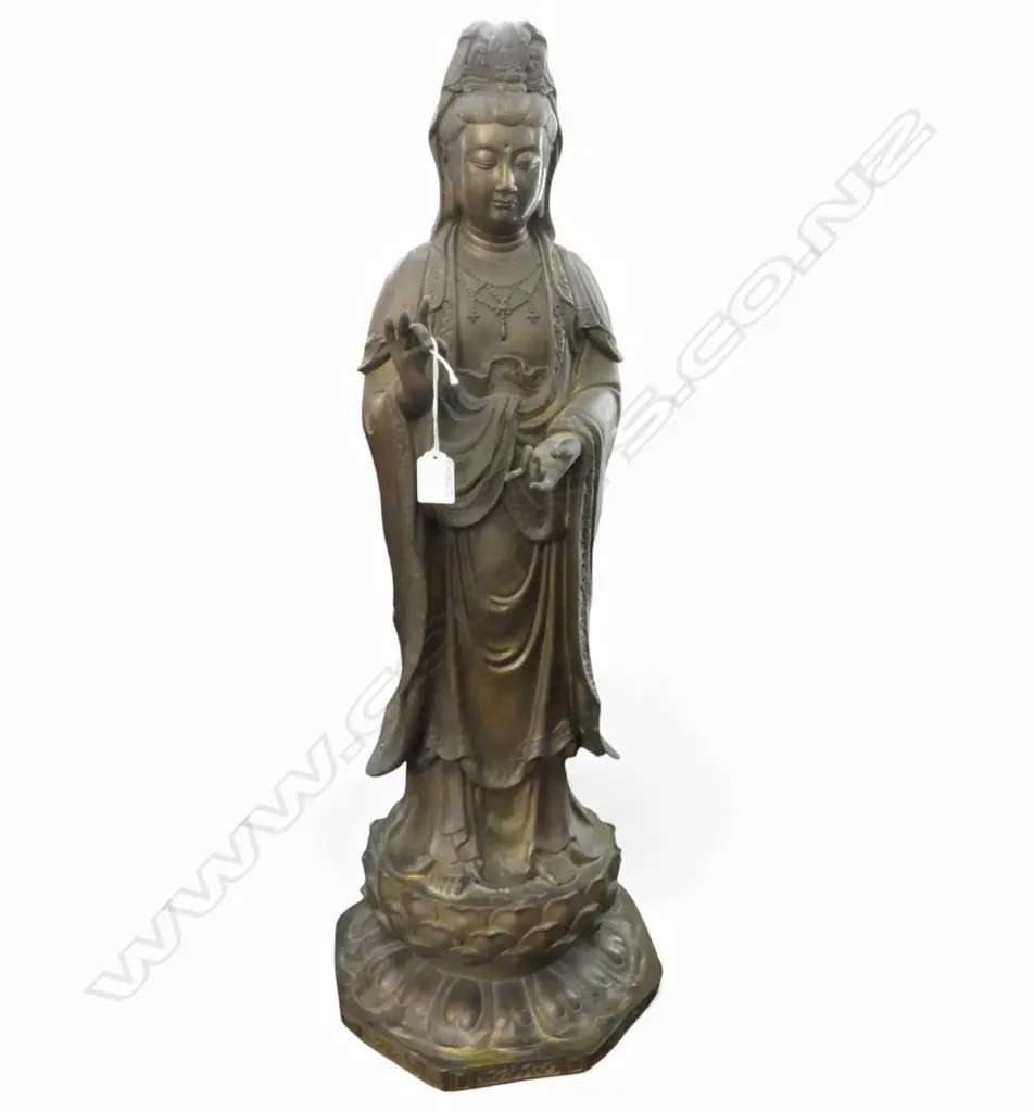 CHINESE BRASS STANDING GUANYIN STATUE H.770mm  Image 1++