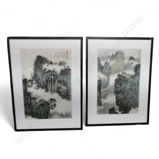 2 FRAMED ORIENTAL PRINTS 670x450mm