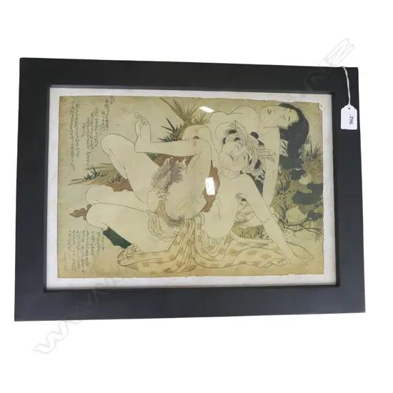FRAMED JAPANESE SHUNGA 280x400mm
