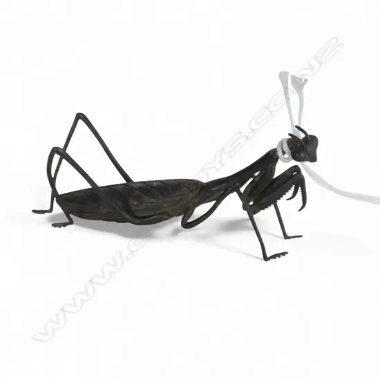 BRONZE ARTICULATED PRAYING MANTIS L.80mm
