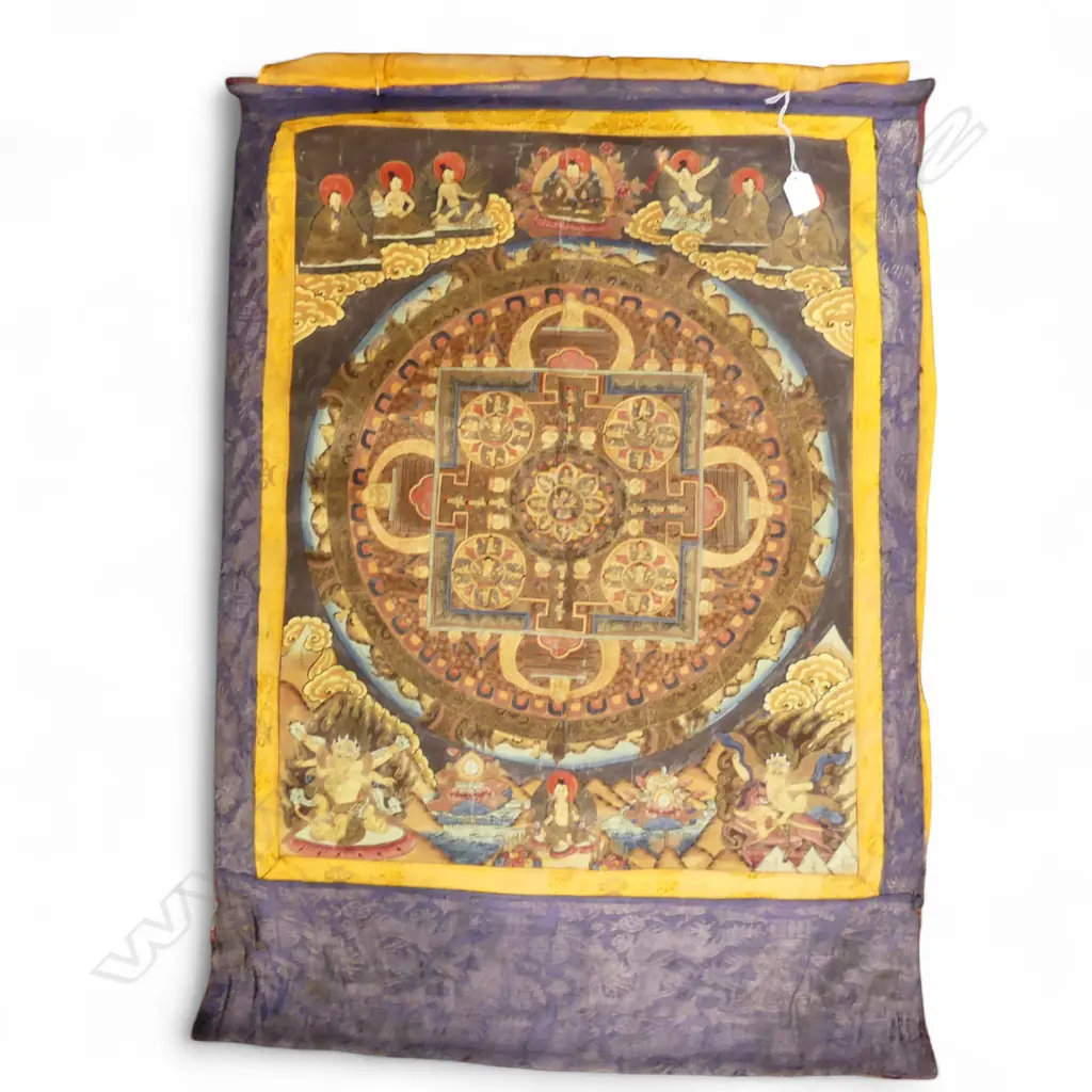 TIBETAN THANGKA MANDALA 905x640mm some small faults Image 1++