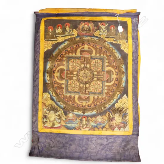 TIBETAN THANGKA MANDALA 905x640mm some small faults