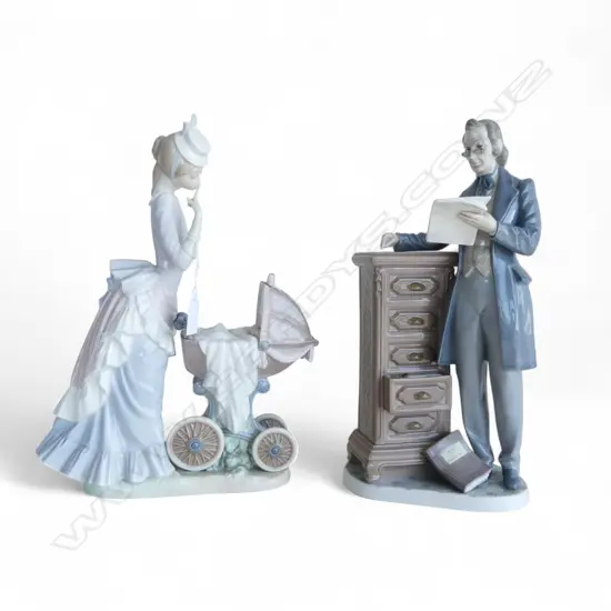 2 PCES LLADRO; #5213 'ATTORNEY' H.330mm + #4938 'BABYS OUTING' (ARM MISSING)