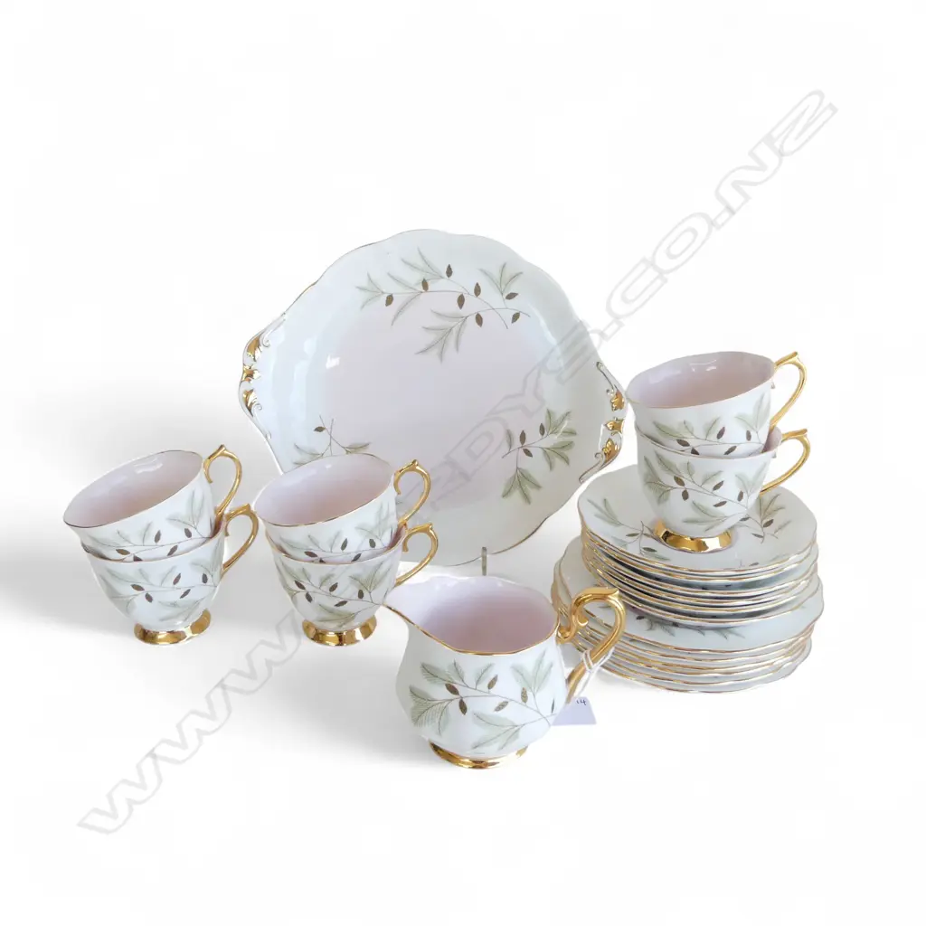R/A PART TEASET 6CSPS CAKE PLATE& CREAM JUG BRAEMAR PAT Image 1++