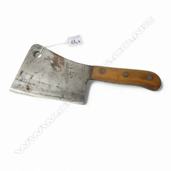 VINTAGE 'BRIDDELL HAMMER FORGED' CLEAVER KNIFE L.285mm