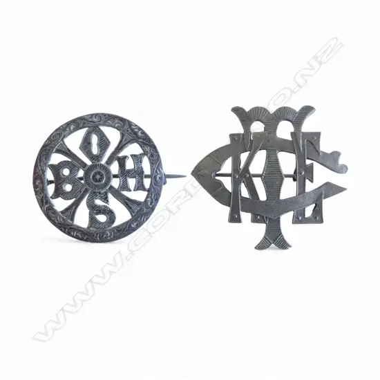 2 STRUCK 'OTAGO BOYS’ HIGH SCHOOL' & ' KING EDWARD TECHNICAL COLLEGE' BROOCHES