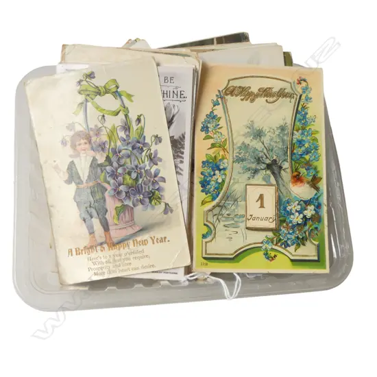 60 ANTIQUE POSTCARDS – ALL CHRISTMAS & NEW YEARS GREETINGS 