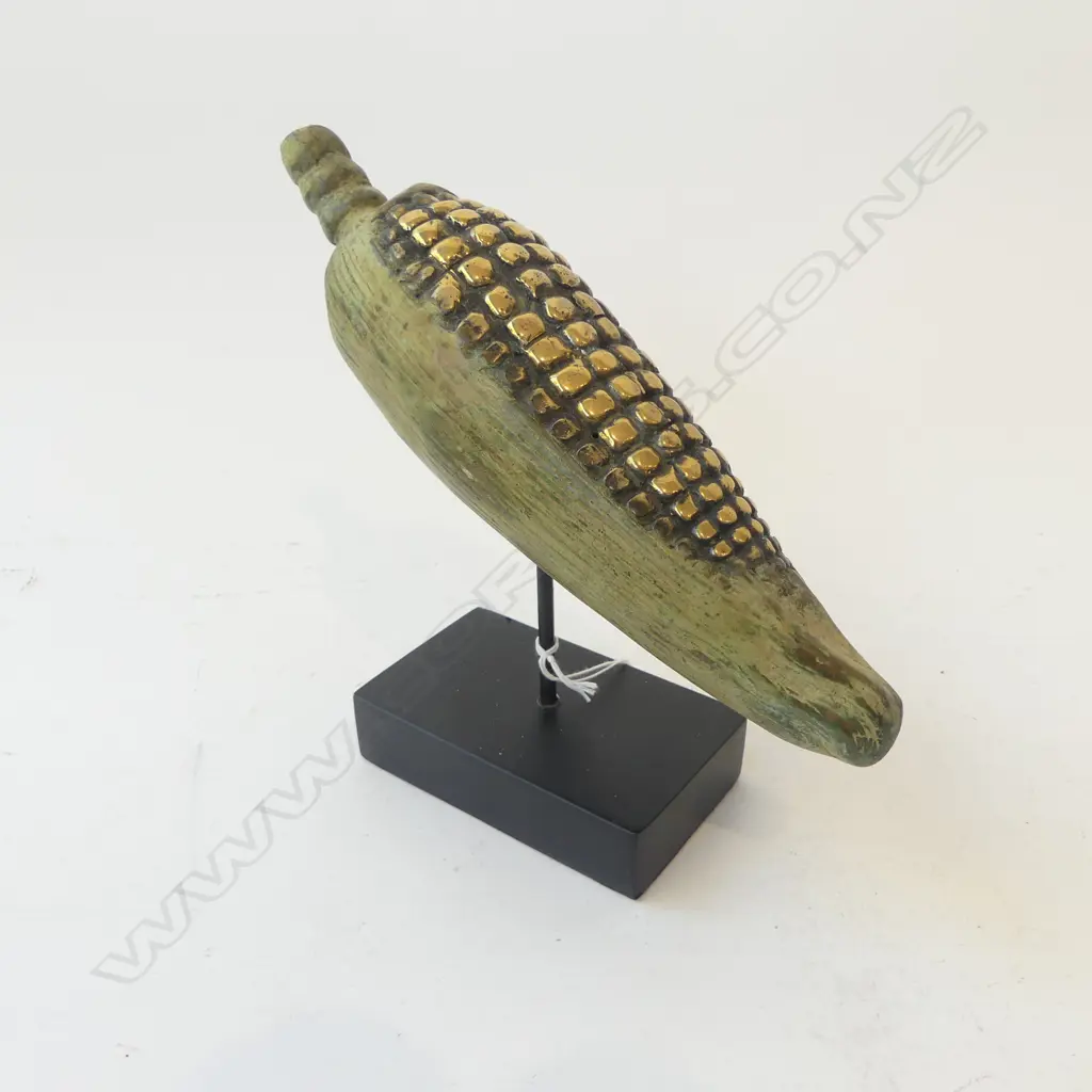 BRONZED BRASS SWEETCORN ON STAND H.215mm Image 1++