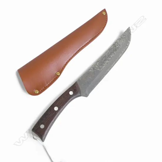 JAPANESE 'WILD CASTING' DAMASCUS STEEL KITCHEN KNIFE L.300mm