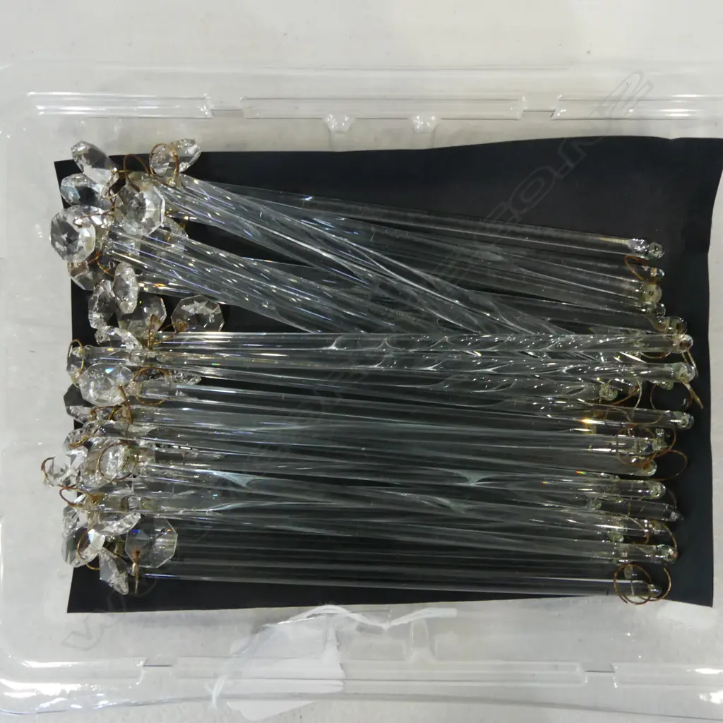 32 FACET CUT CRYSTAL STRING DROPS FOR HANGING, L.170MM Image 1++