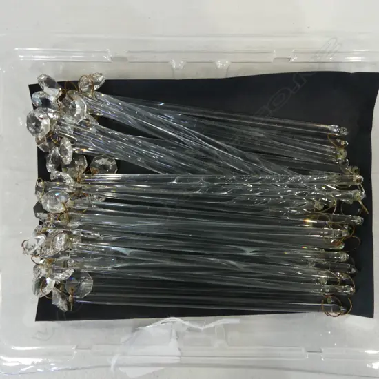 32 FACET CUT CRYSTAL STRING DROPS FOR HANGING, L.170MM