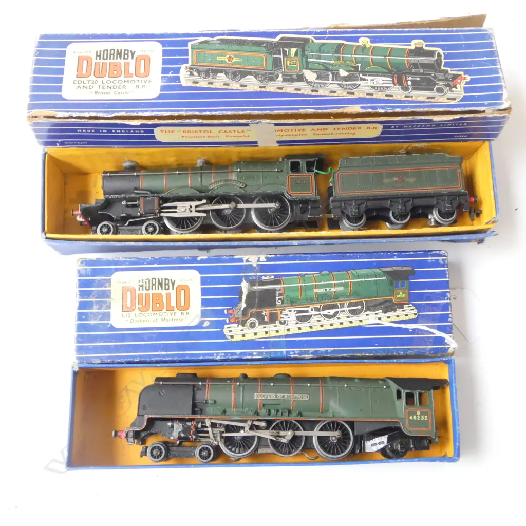 3 HORNBY DUBLO LOCOMOTIVES; BOXED: DUCHESS OF MONTROSE & BRISTOL CASTLE Image 1++