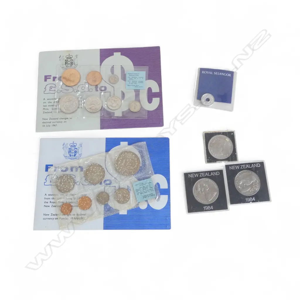 ASST NZ ETC COINS: POUNDS TO $ + 2 unc $1 ETC Image 1++