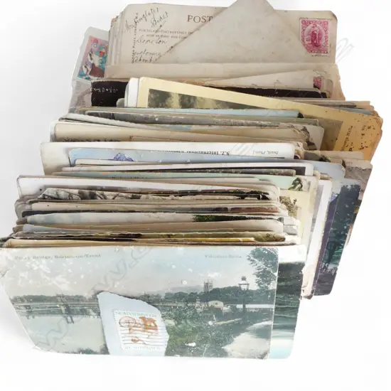 ASSORTED POSTCARDS AND STAMPS