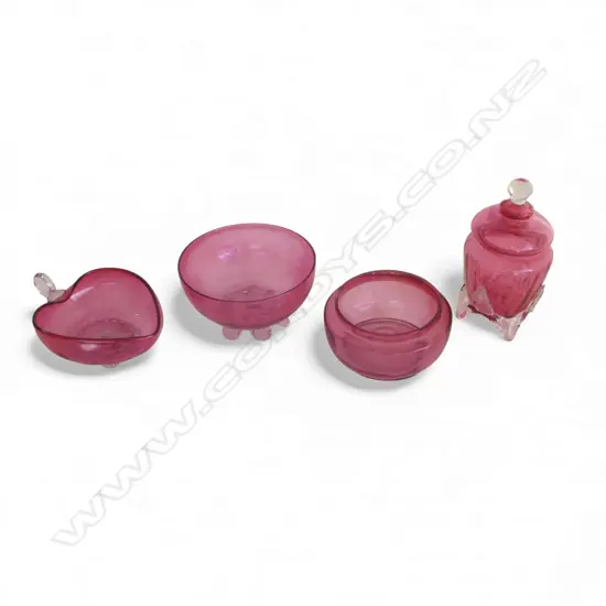 4 PCES CRANBERRY / RUBY GLASS H.165mm