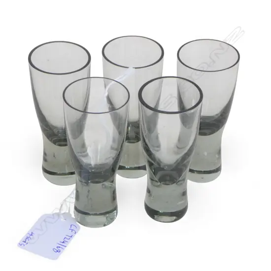 4 SETS MIDCENTURY COLOURED GLASSES H180MM TALLEST