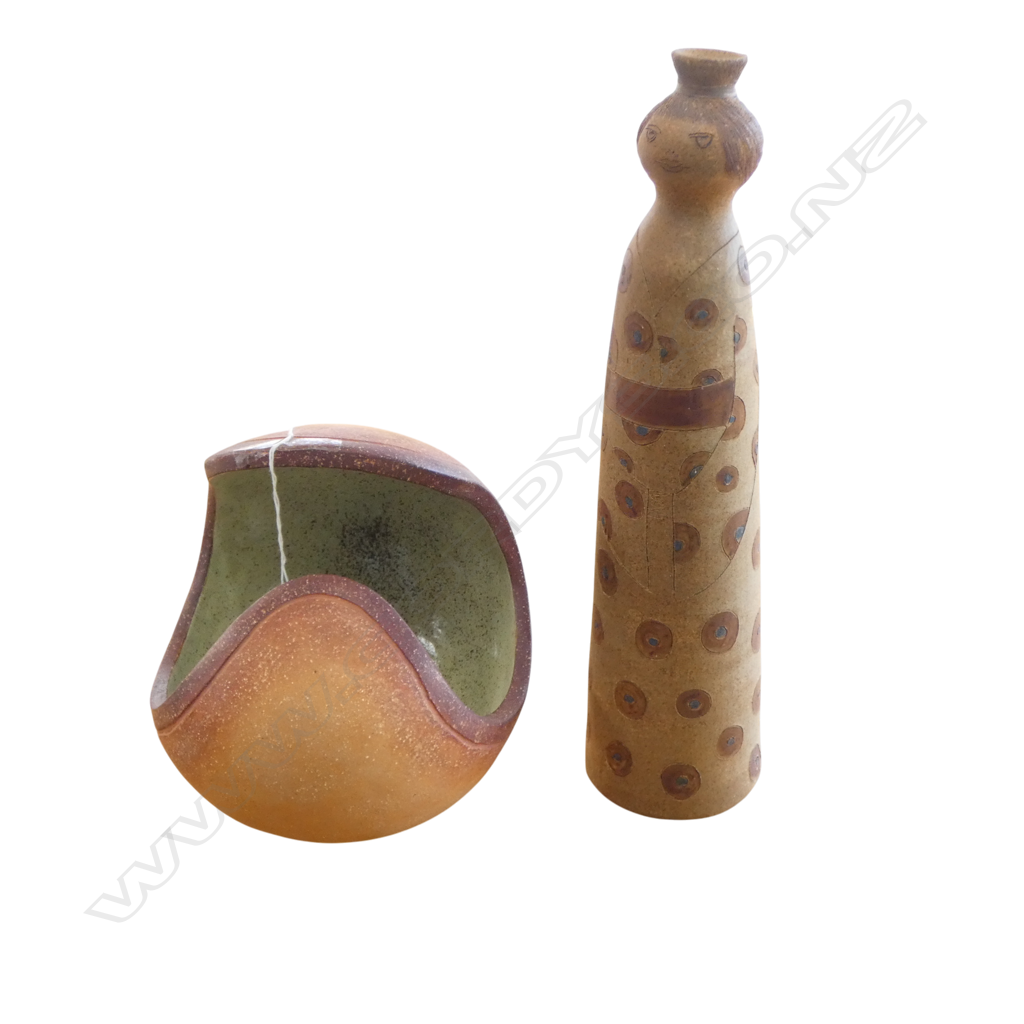 AUDRY LISSETTE STUDIO POTTERY SCULPTURE H.200mm + FIGURE H.370mm Image 1++