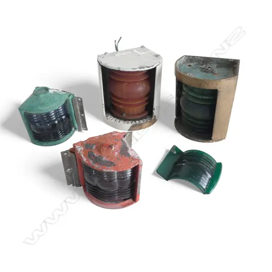 4 VINTAGE SHIPS LAMPS H.140mm