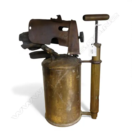 SWEDISH LARGE HEAVY BRASS BLOW TORCH H.370mm