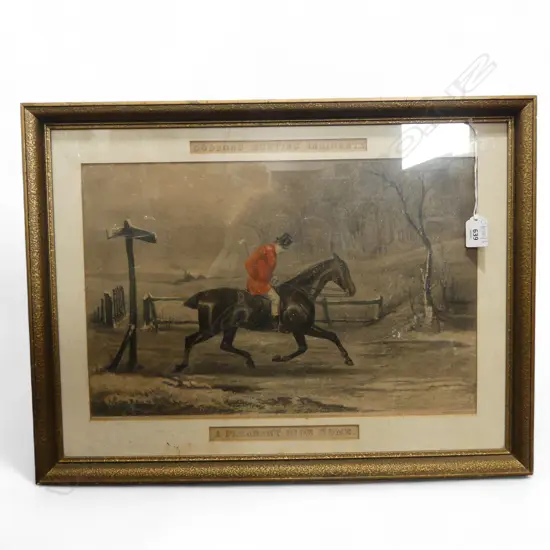 ANTIQUE PRINT 'DODSON'S HUNTING INCIDENTS / A PLEASANT RIDE HOME' 300x450mm