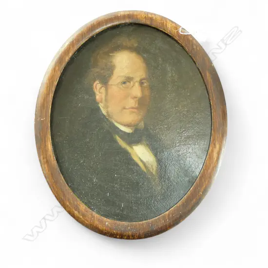 SIR W. J. FOX, SELF PORTRAIT, OIL ON BOARD 495x390mm loose in oval frame