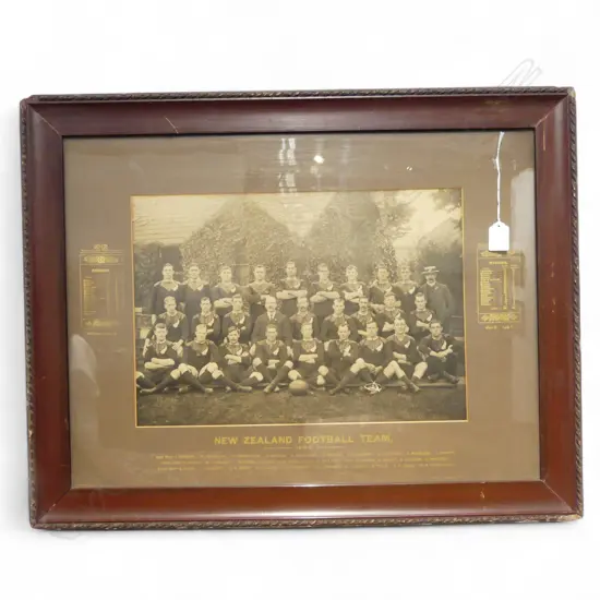 FRAMED PHOTO 'NEW ZEALAND FOOTBALL TEAM 1905-6' 295x420mm ALL BLACKS