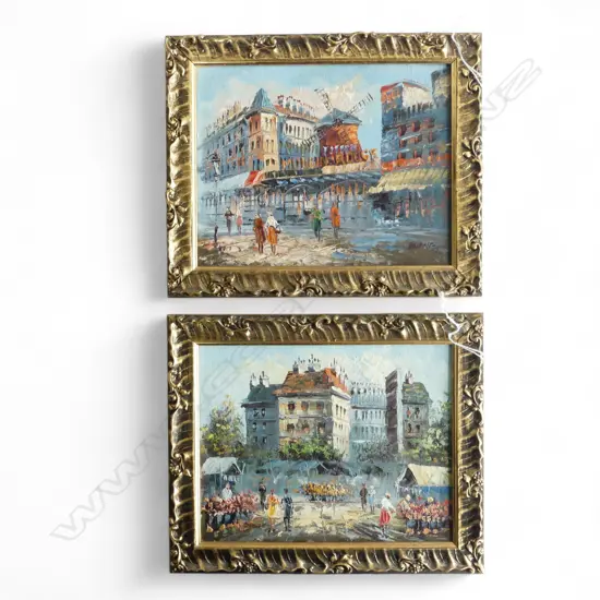 PR GILT FRAMED FRENCH OILS SIGNED BURNETT H200 L250MM