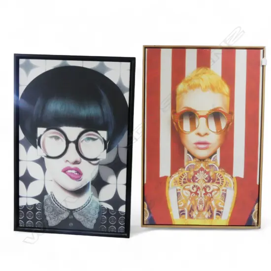 2 MODERN CANVAS PRINT PORTRAITS 850x550mm