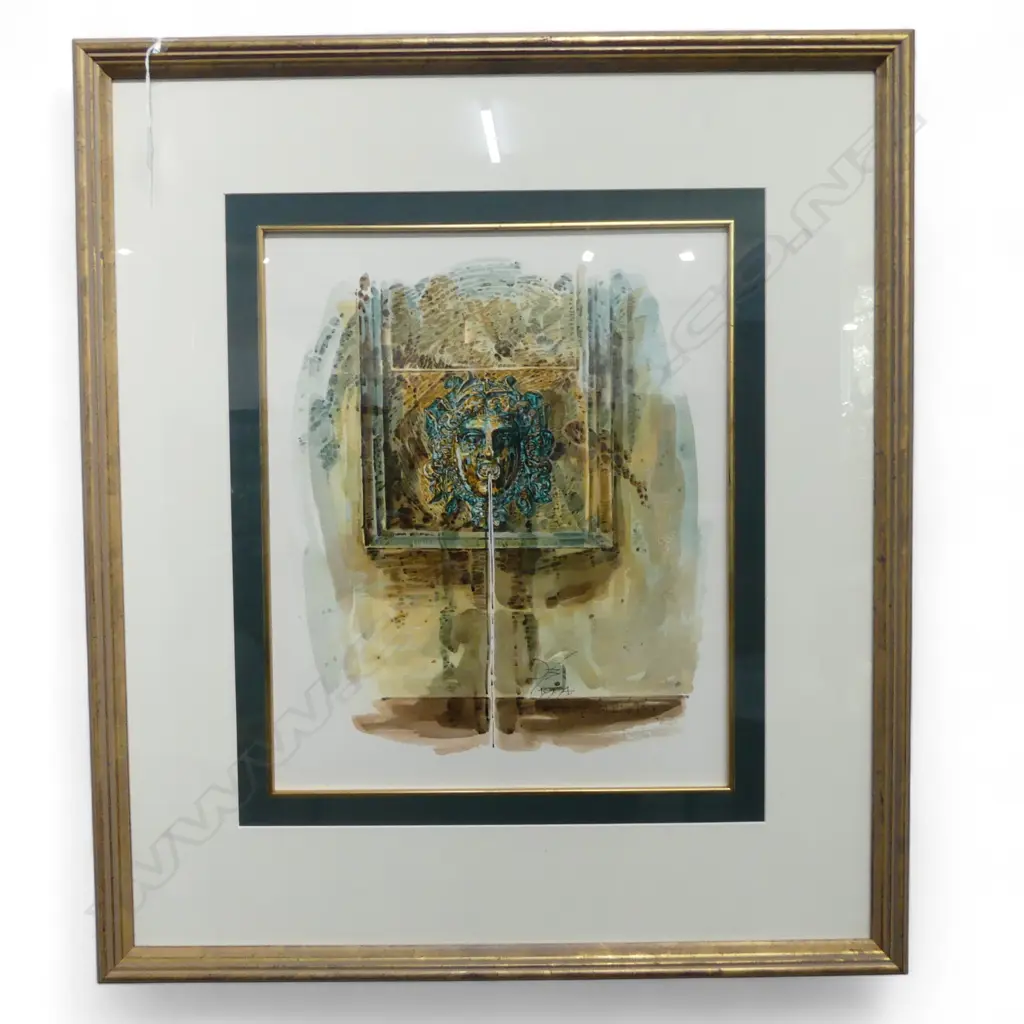 FRAMED W/C WATER FOUNTAIN BY JOHN BUCKLEY H500 W400MM Image 1++