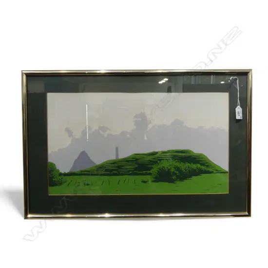 PETER LAMBERT SCREEN PRINT 'PARITUTU FROM OMATA' Ltd Ed. 5/13. 1983 285 X 500mm