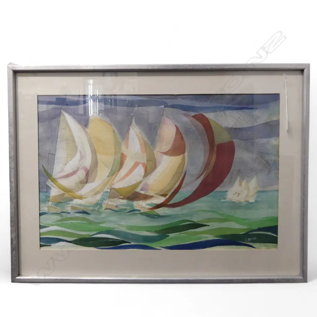 CHARLES ROSE (1921-2017) 'YACHTS IN THE WIND' WC 420x650mm, SIGNED Image 1++