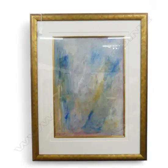 FRAMED GOUACHE ABSTRACT SIGNED P HOWARTH H560 W380MM