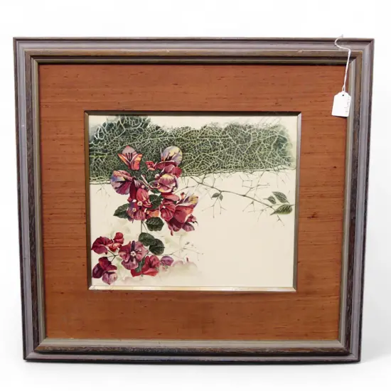 FRAMED OIL ON CANVAS FLOWERS SIGNED JOHN BUCKLEY H270 W320MM