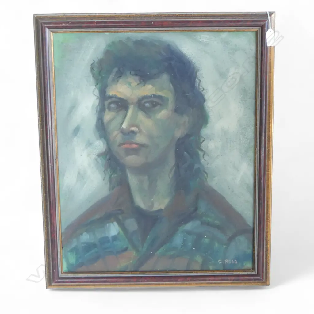 CHARLES ROSE (1921-2017) MALE PORTRAIT, OIL ON BOARD 540x440mm, SIGNED Image 1++