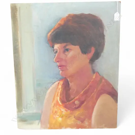 CHARLES ROSE (1921-2017) PORTRAIT OF CATHY CRAVEN, OIL ON BOARD 610x500mm 