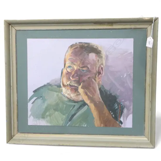 BARRY ROSS SMITH, PORTRAIT OF PETER BROWN, OIL ON CARD, 2000, SIGNED & DATED 320x380mm