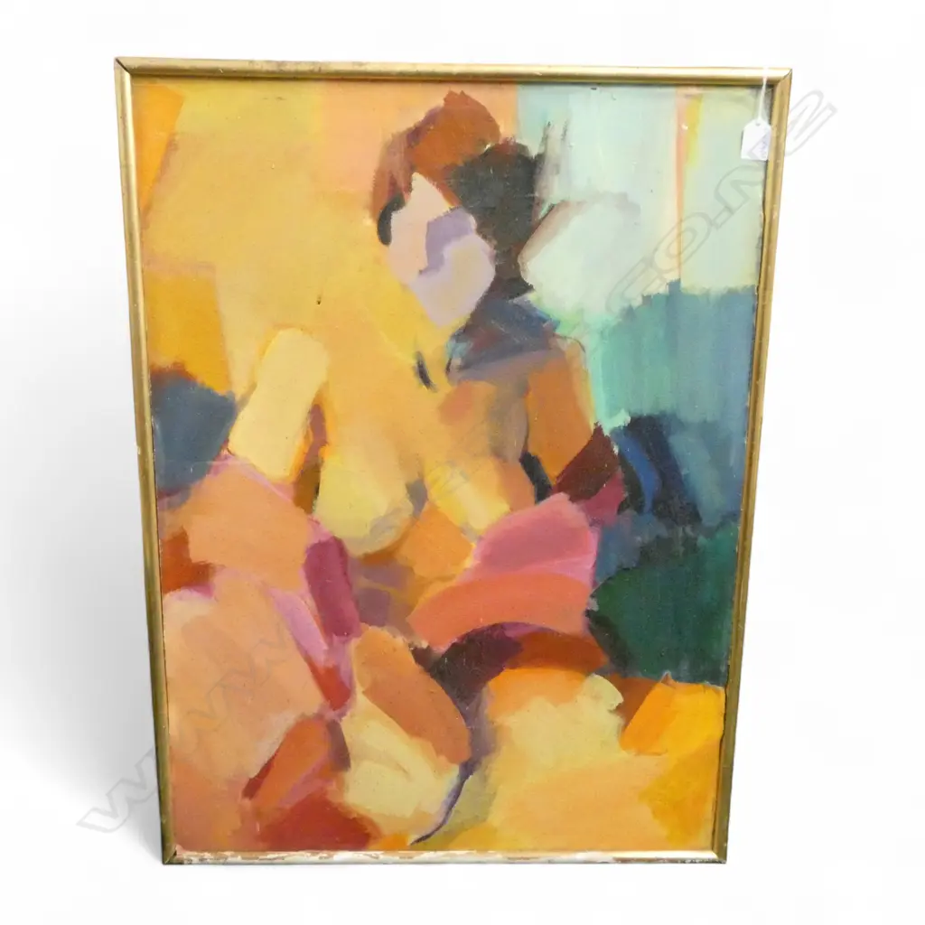 ARTIST UNKNOWN, FEMALE NUDE, OIL ON CANVAS ON BOARD 770x555mm FRAME FAULTS Image 1++