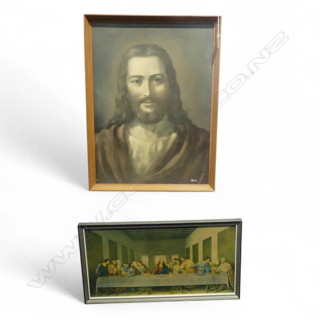 2 RELIGIOUS PRINTS; JESUS 500x30mm & THE LAST SUPPER Image 1++