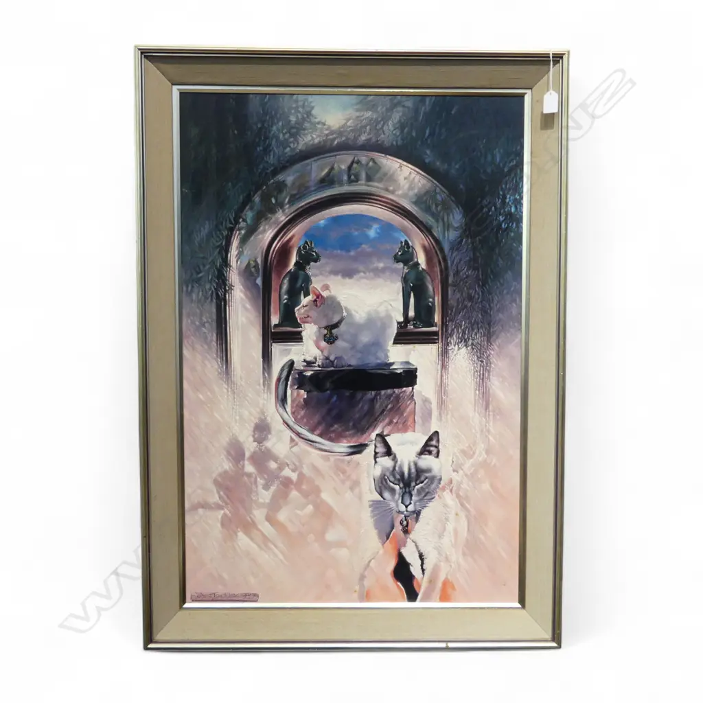 FRAMED OIL ON BOARD GUARDIANS OF THE PLACE SIGNED JOHN BUCKLEY H900 W570MM Image 1++