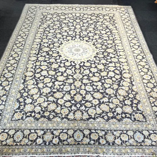Very large Iranian Kashan hand knotted carpet w tendril floral designs. Some fading 4140 x 3100mm