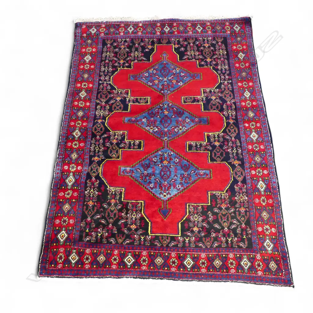 HAND KNOTTED WOOL PILE PERSIAN HAMADAN RUG 1150x1650mm Image 1++