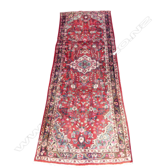 IRANIAN HAMADAN HAND KNOTTED WOOL PILE RUNNNER 3100x1060mm