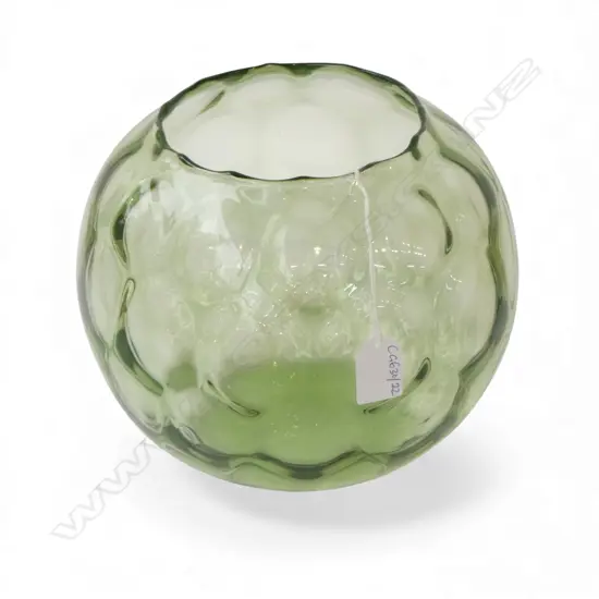 URANIUM GLASS FISH BOWL - MADE IN BELGIUM H.200mm
