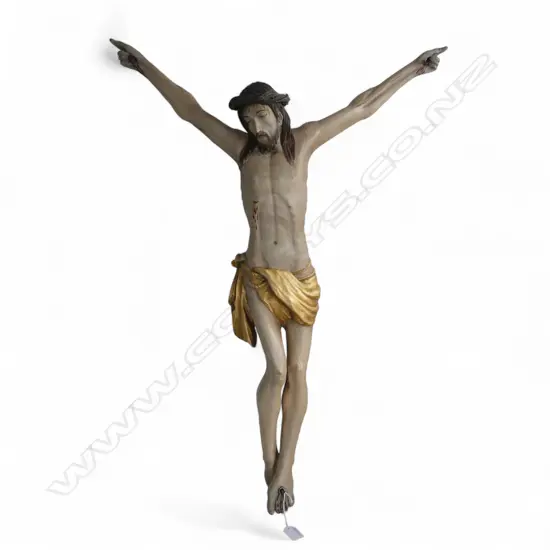 20thC LARGE DECORATIVE EUROPEAN CARVED CORPUS CHRISTI 855x655mm some old repairs