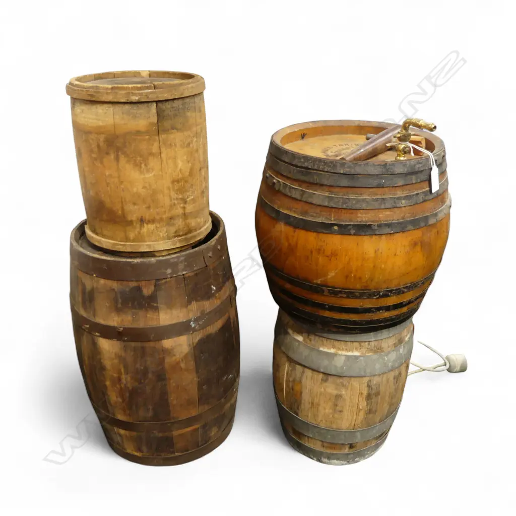 4 WOODEN BARRELS H.440mm Image 1++