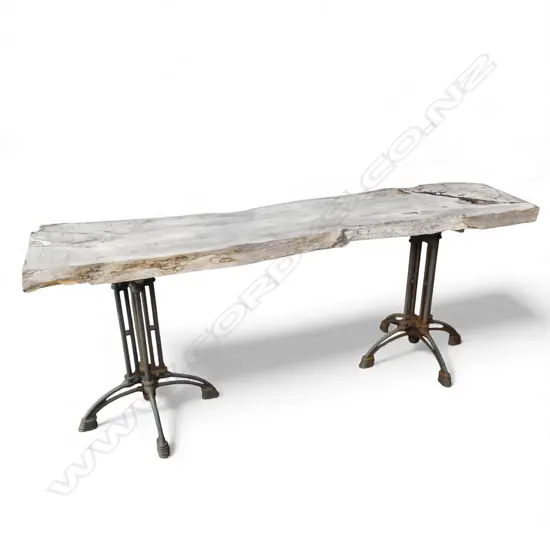 RUSTIC PLANK TOP OUTDOOR TABLE 1970x480x790mm