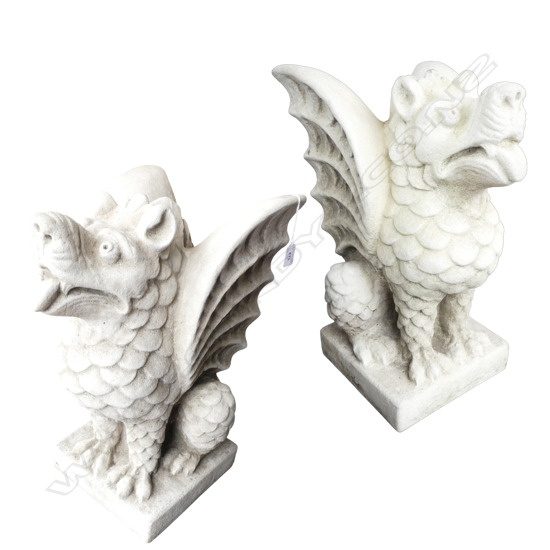 PR CONCRETE WINGED GRIFFINS by H.G.C ENGLAND H.535mm