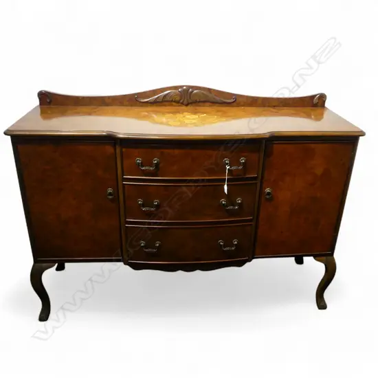 BURR VENEER SIDEBOARD w. FLORAL INLAID TOP 1360x430x1000mm
